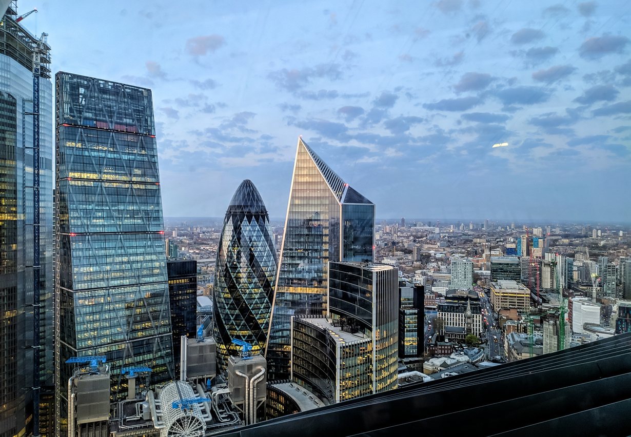 City of London evening skyline.