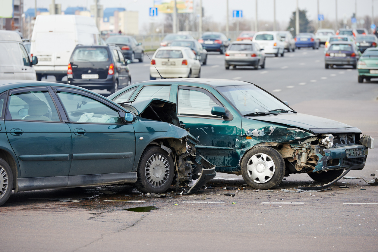 car crash collision in urban street