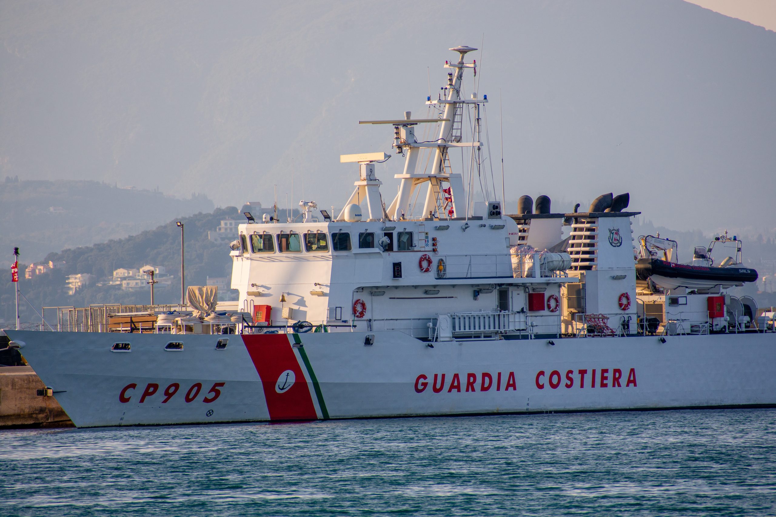 corfu,,greece, ,february,18,,2023:guardia,costiera,ship,cp,920