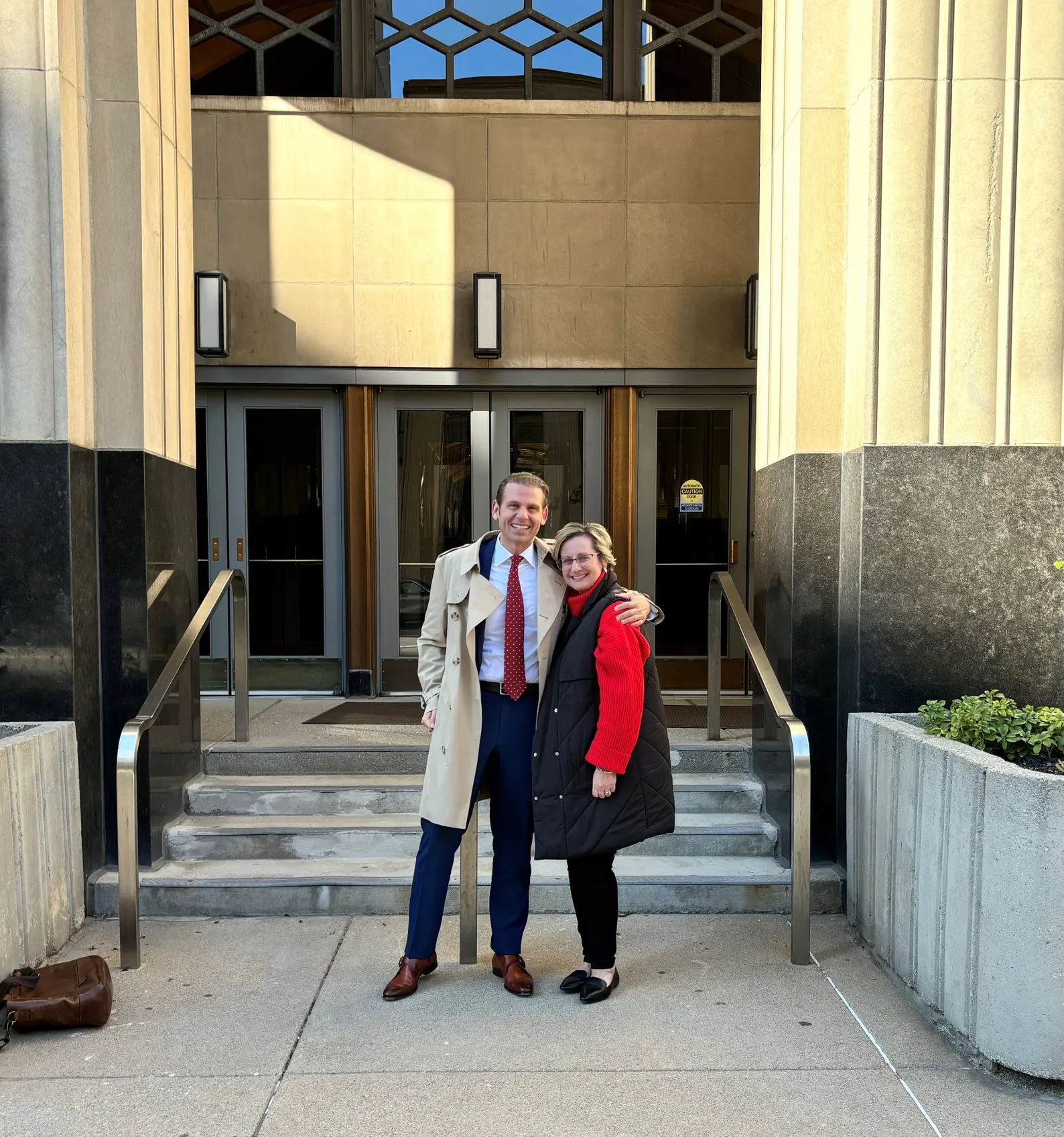 Lisa Domski with her attorney Jon Marko