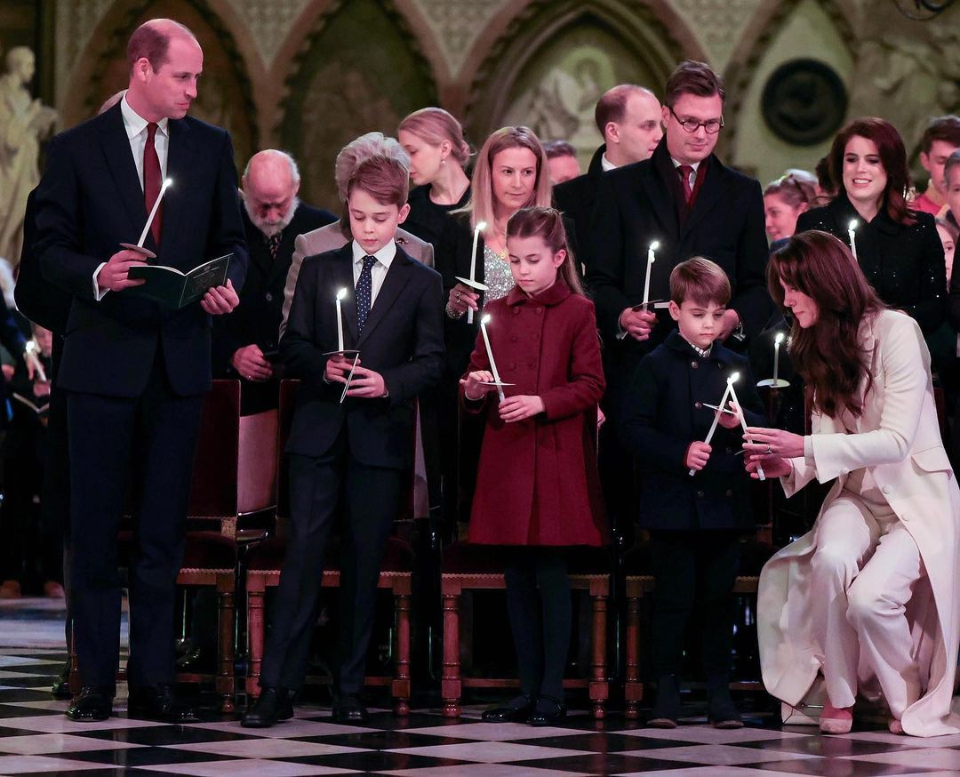 The Prince and Princess of Wales were joined by Prince George, Princess Charlotte, and Prince Louis for the annual Christmas Carol service at Westminster Abbey in 2023