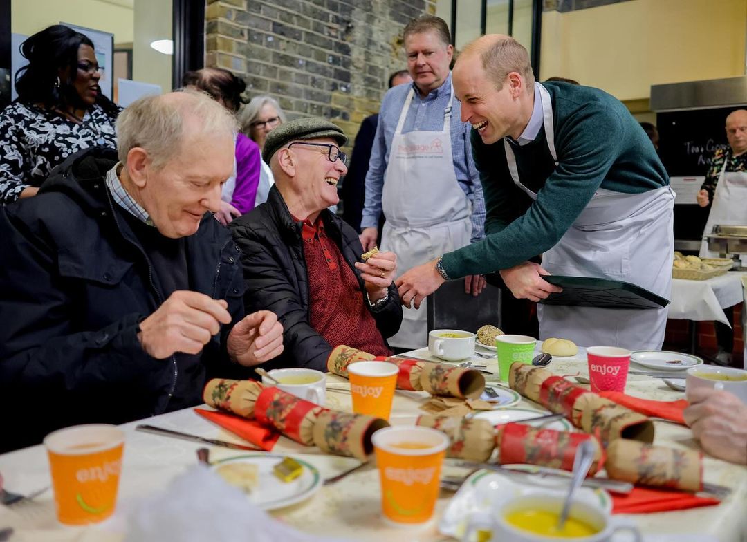 Prince William joins volunteers serving Christmas lunch at The Passage’s Resource Centre in 2023