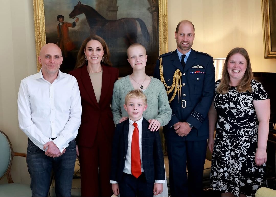 Kate Middleton and Prince William with Liz Hatton and her family at Windsor Castle on Oc. 2, 2024.