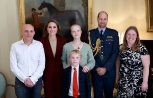 Kate Middleton and Prince William with Liz Hatton and her family at Windsor Castle on Oc. 2, 2024.