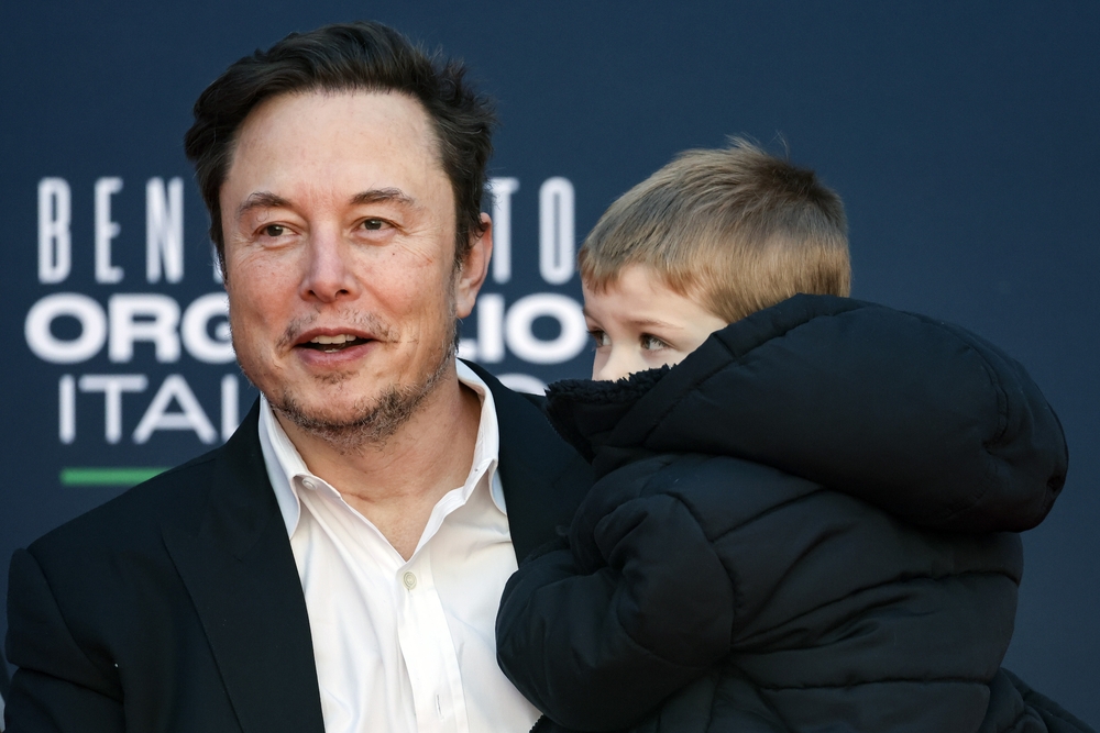 Elon Musk with son X AE A-12