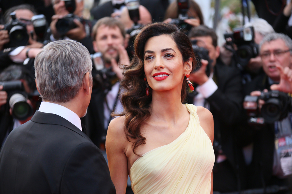 george,clooney,,amal,clooney,attend,the,'money,monster',premiere,during