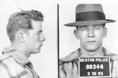 A 1953 booking photo of James "Whitey" Bulger, taken by the Boston Police Department.