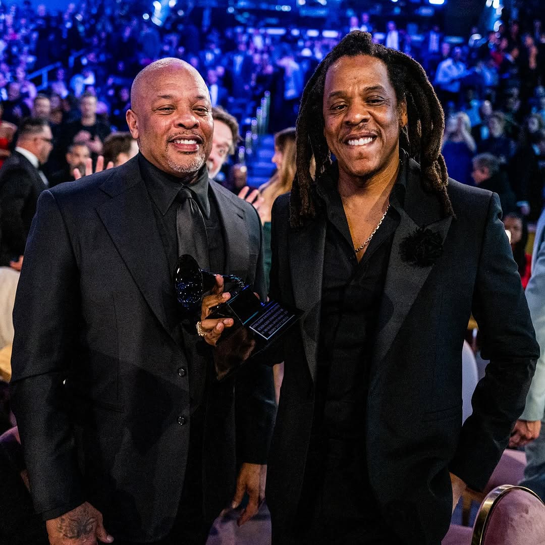 Jay Z accepts the Dr. Dre Global Impact Award at the GRAMMY's 