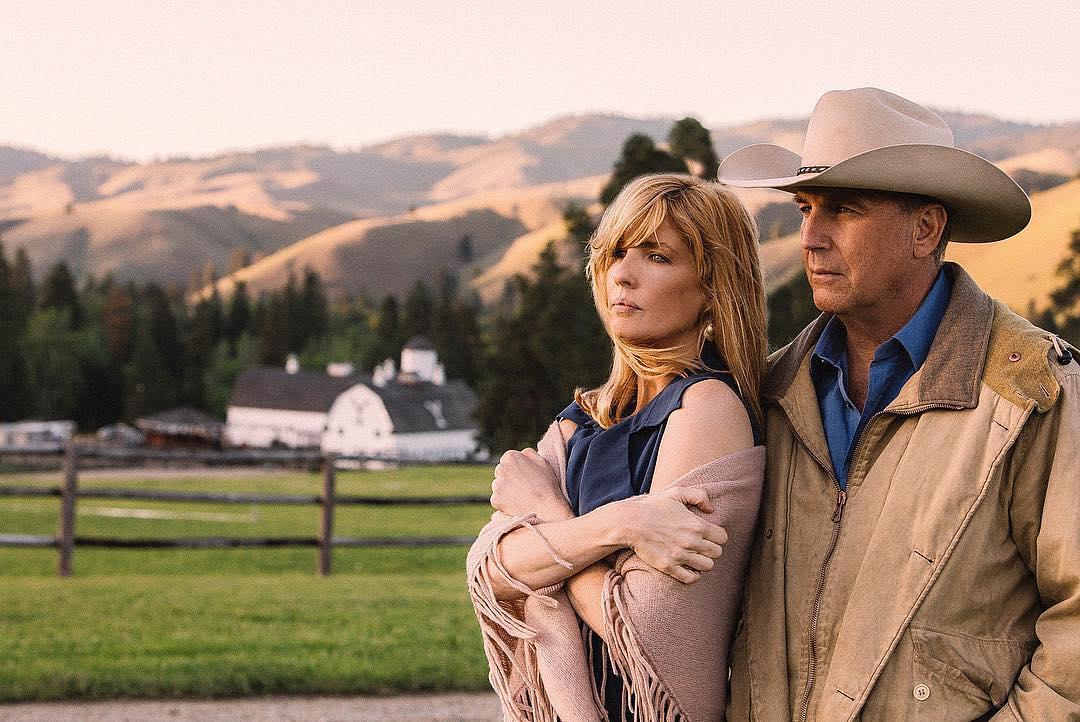 Kelly Reilly with Kevin Costner (@emersonmiller INstagram)