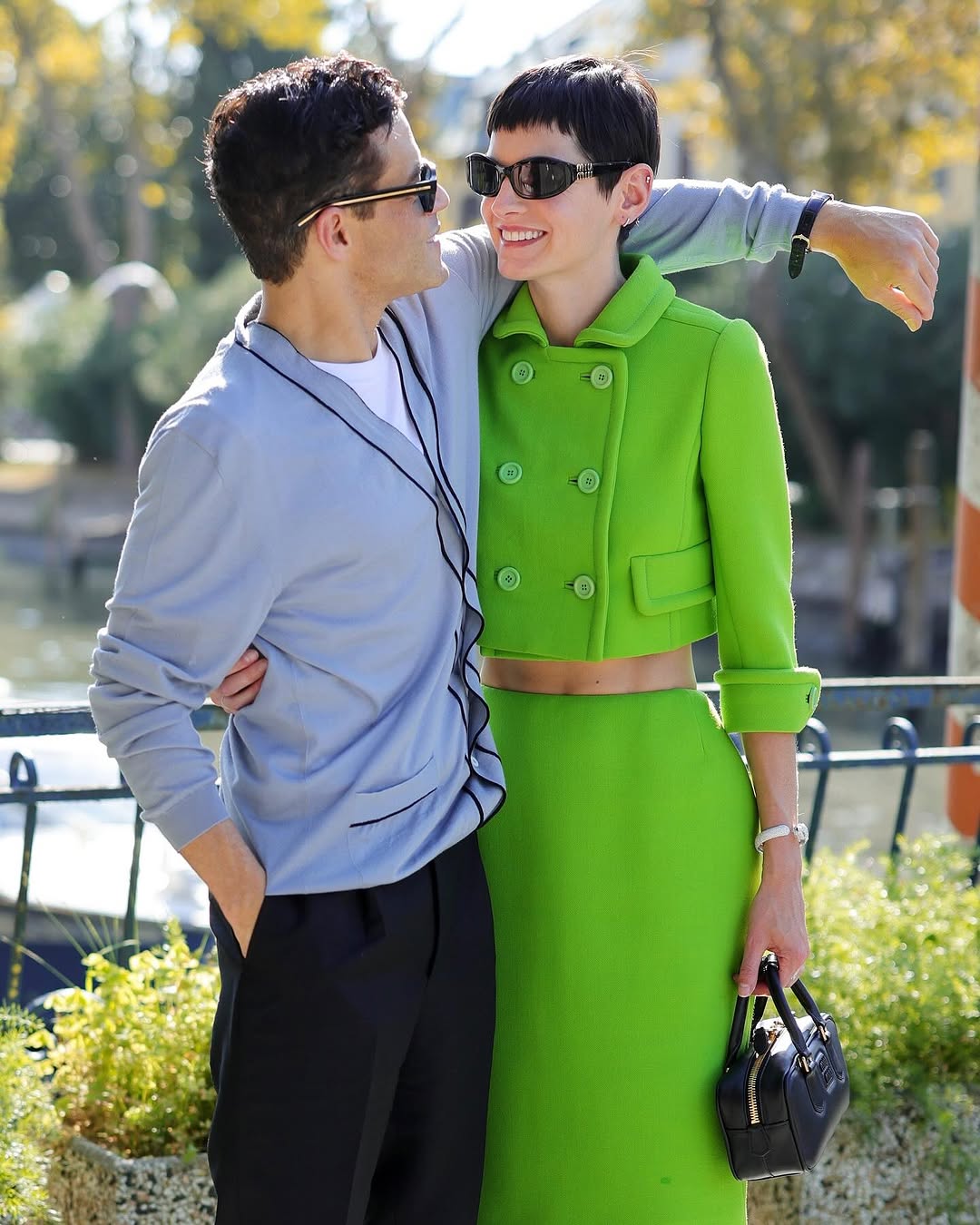 Emma Corrin and Rami Malek at the Venice Film Festival