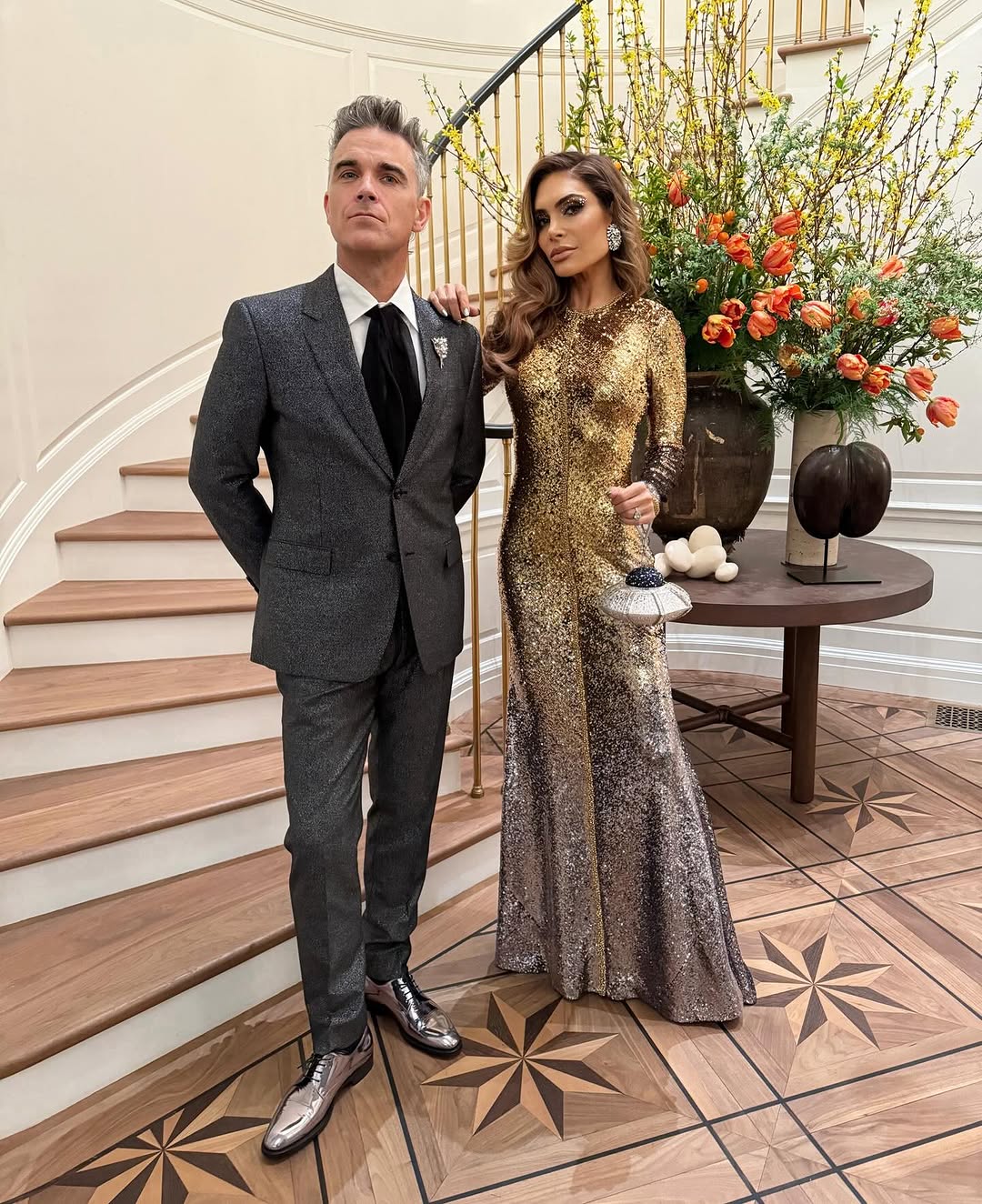 Robbie Williams with his wife Ayda