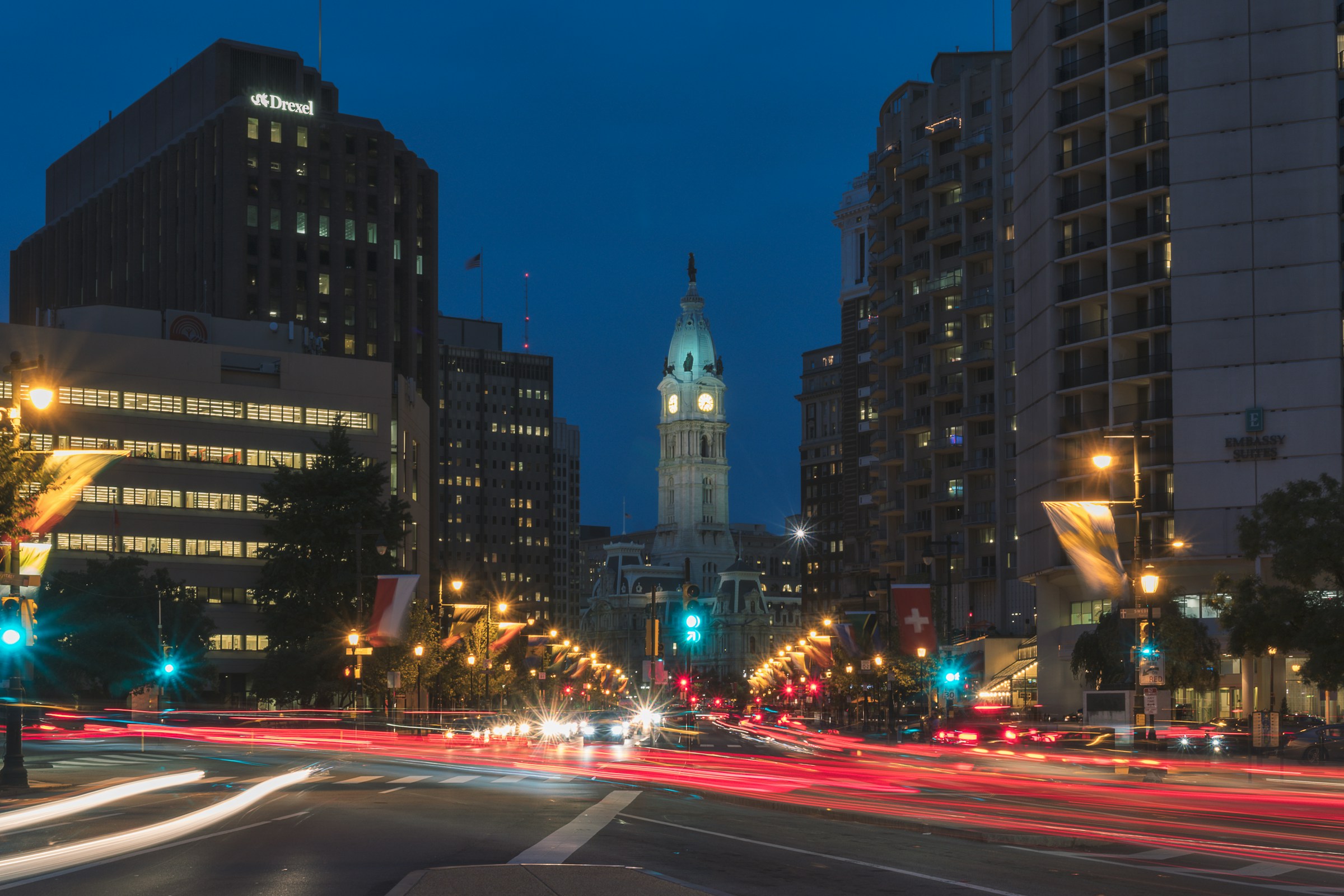 time-lapse photography of roadway at night