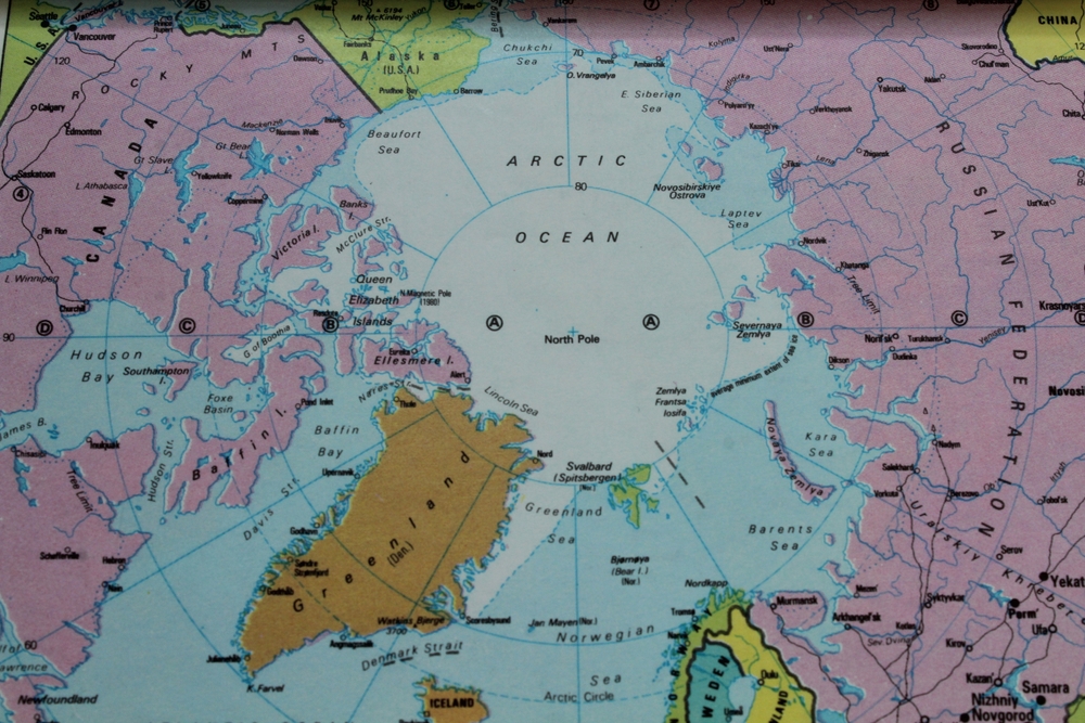 close,up,of,north,pole,on,a,map