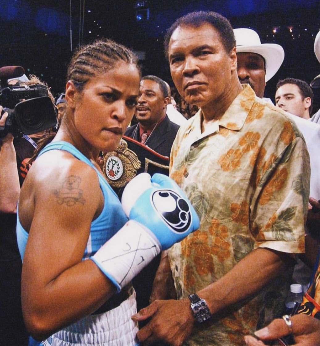 Laila Ali with dad