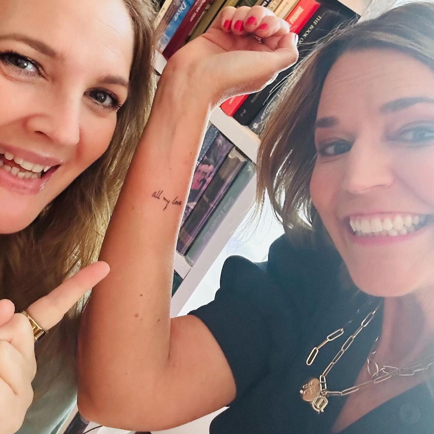 Savannah Guthrie celebrates No. 1 book by getting another tattoo with Drew Barrymore