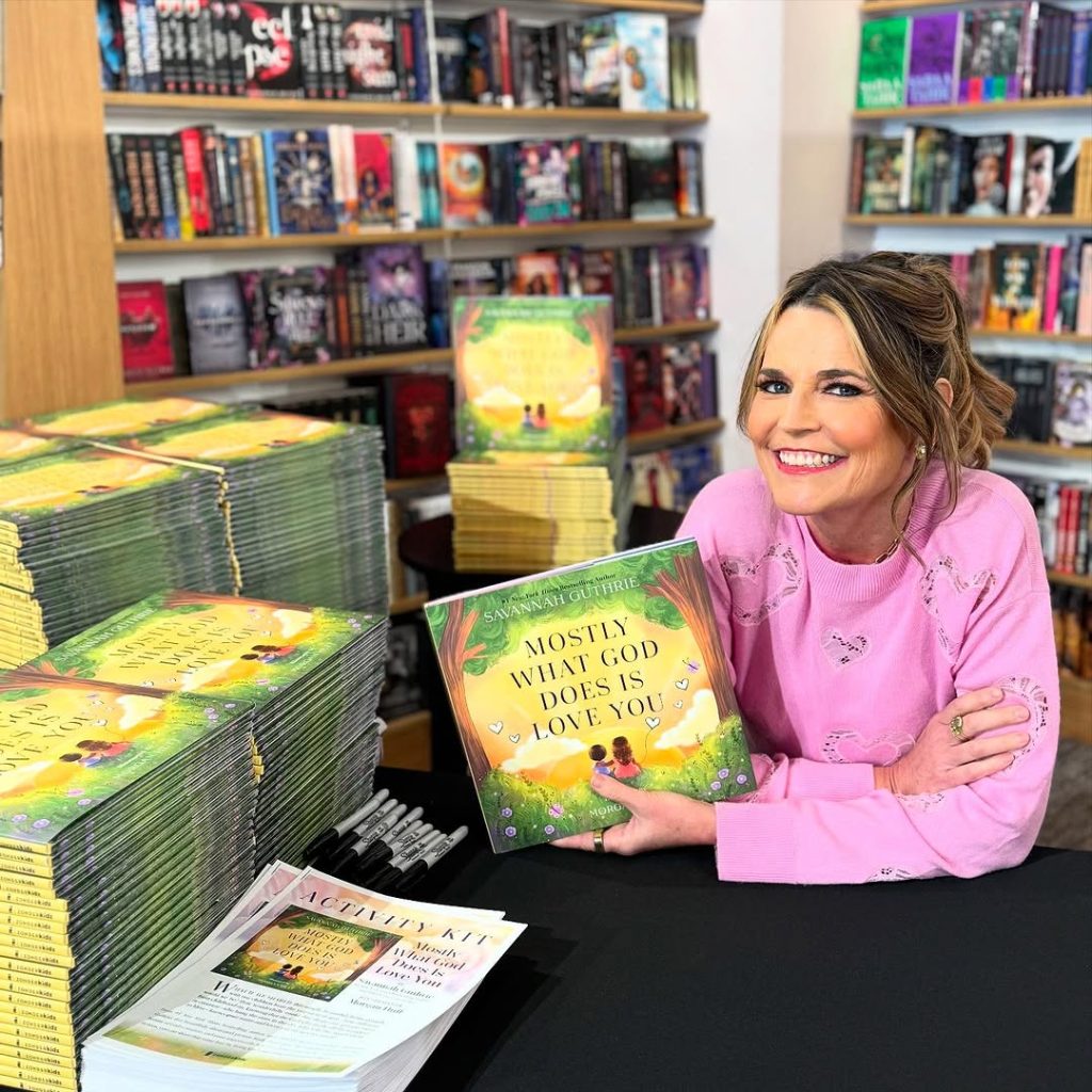 Savannah Guthrie Celebrates Mostly What God Does is Love You Bestseller with Drew Barrymore