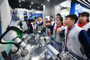 Young Students Engaging with AI