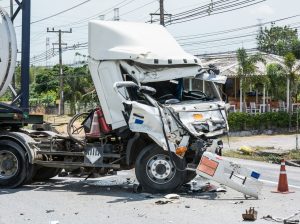 truck with chemical tank accident